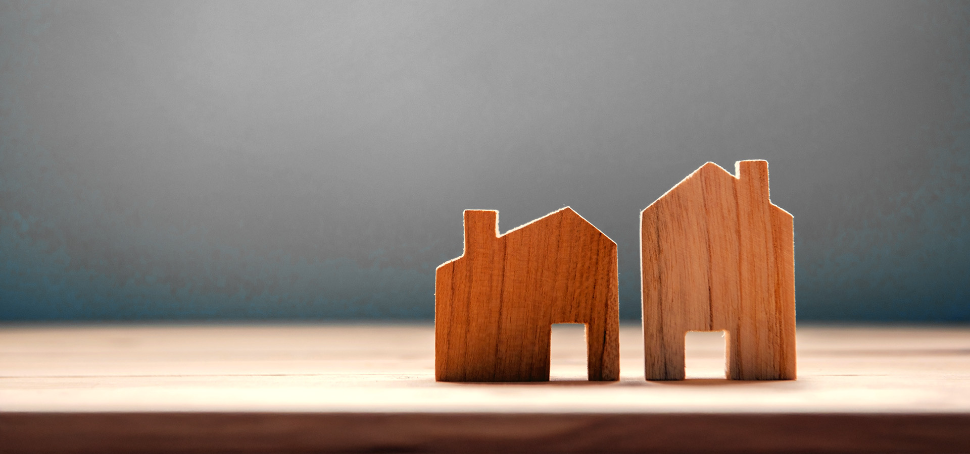 Wooden house silhouettes